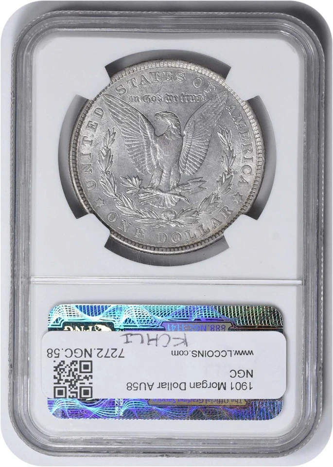 1901 Morgan Silver Dollar AU58 NGC - Image 2 of 4