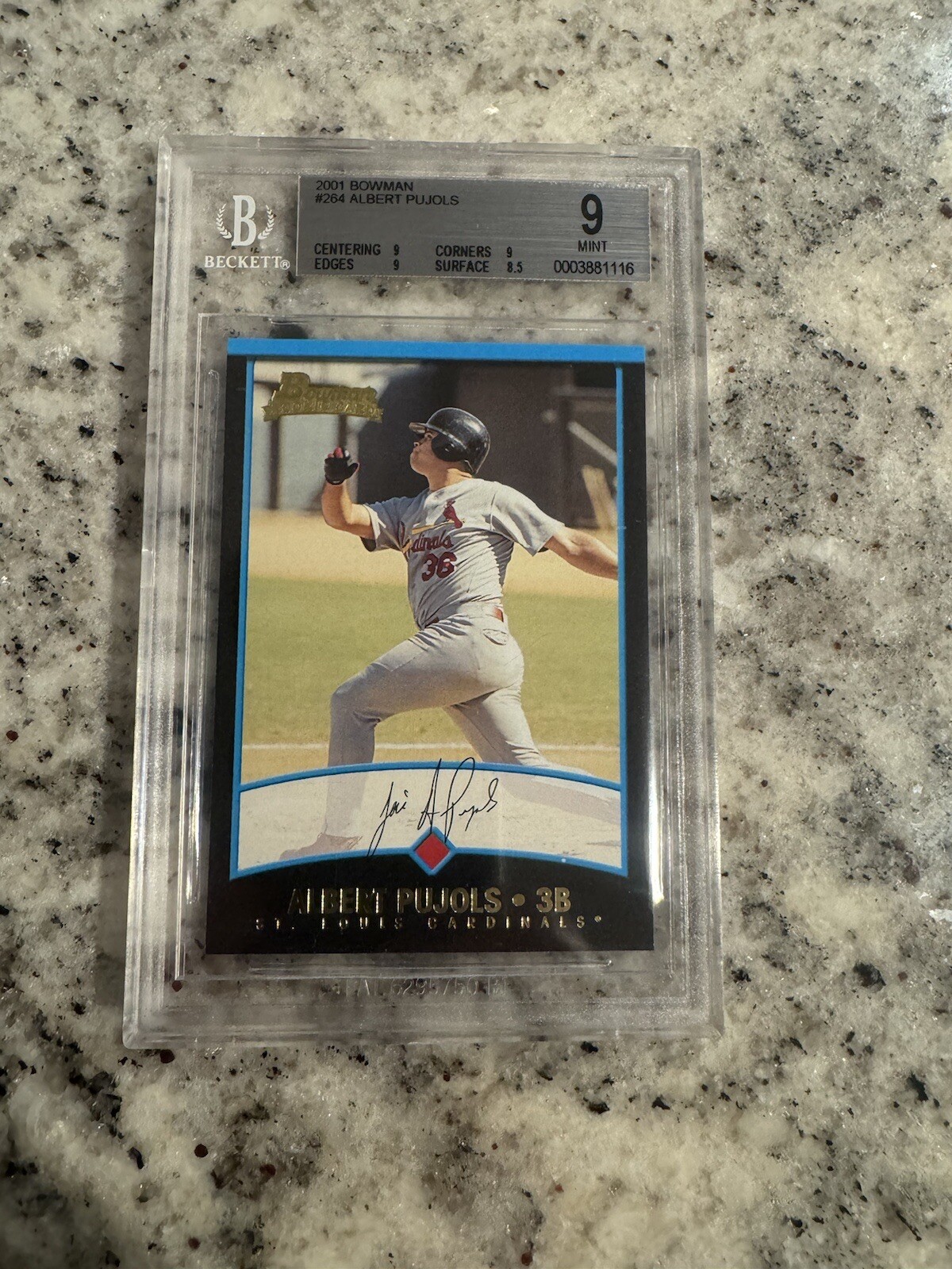 BGS 9 2001 BOWMAN ALBERT PUJOLS #264 RC ROOKIE HOF MINT