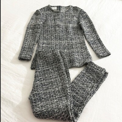 St. John Blue Tweed Pant Suit XS