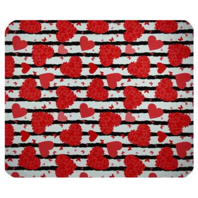 Butterfly Hearts Thick Mouse Pad Mat Computer Desk Accessory Office Decor