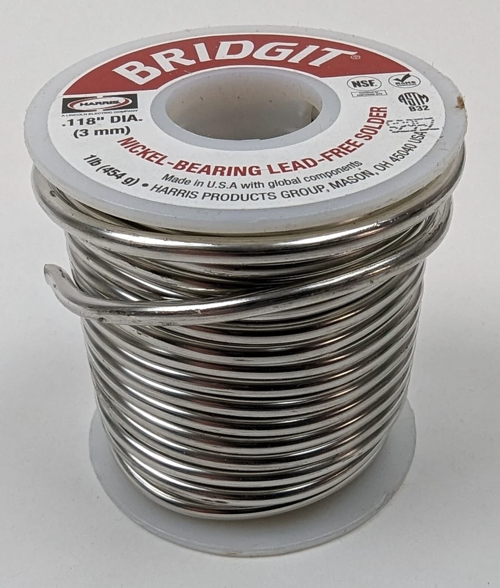 1Lb Harris BRIDGIT .118inch 3mm Diameter Nickel Bearing Solder