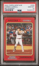 2023 Topps Heritage Corbin Carroll Red Border Rookie #209 RC PSA 10 (Pop 4)💎ROY