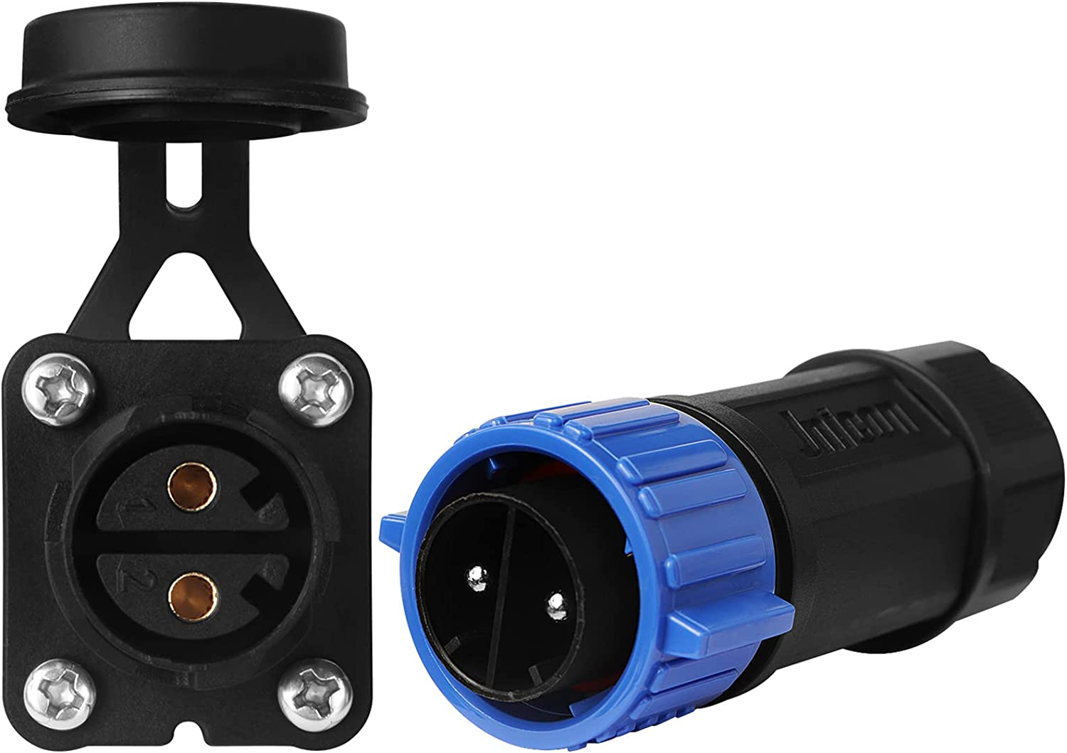 Trolling Motor Plug Receptacle Set, 12V/24V/ 36V/48V Plug for Trolling Motor/Dow