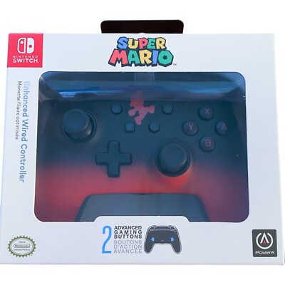 Nintendo Switch PowerA Enhanced Wired Controller RED Super Mario Bros NEW