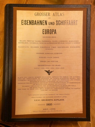 Großer Atlas der Eisenbahnen u. Schiffahrt v. Europa Deutsches Reich 1925 RAR !! - Bild 1 von 12