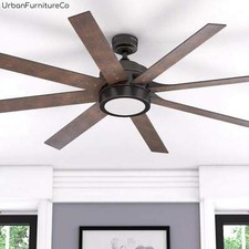 Espresso Bronze 62-inch 8-blade Ceiling Fan Dimmable LED w/ Remote Home Fixture