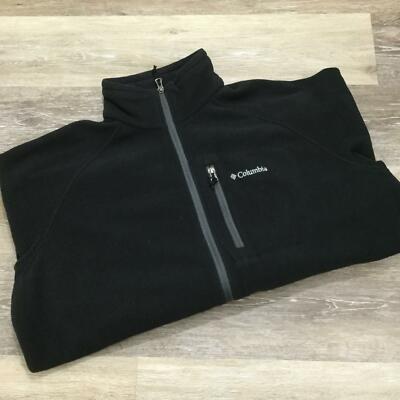 COLUMBIA SPORTSWEAR Mock Neck Zip Up Black Intechange Fleece Jacket Men's Size M