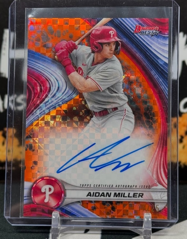 2024 Bowman's Best Aidan Miller 1st Orange Refractor Auto B24-AM #17/25