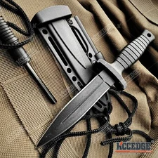 7" Double Edge Slim Boot Knife Fixed Blade Knife With Removeable Fire Starter