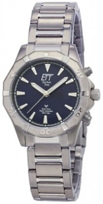 Damenuhr ETT Titan Uhr Funk-Solar EcoTechTime 5 Bar gut lesbar  ELT-11357-10M