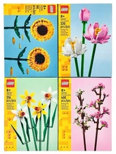 LEGO Flower 4-Pack: Sunflowers, Daffodils, Cherry Blossoms, & Lotus Flowers