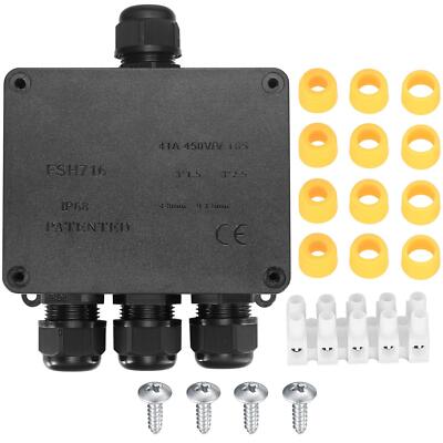 IP68 wasserdichte Abzweigdose, 4-fach Outdoor Elektro Kabelverbinder, Kabel 4
