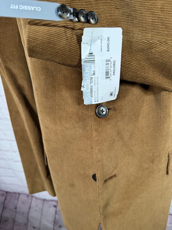 Jaqueta Blazer Masculina Michael Kors Marrom ALGODÃO VELUDO AJUSTE CLÁSSICO Casaco Esportivo 46L - Imagem 4 de 4