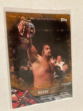 Rusev 2017 topps bronze parallel wrestling card born in Bulgaria read
