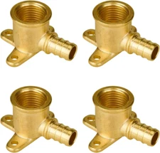 SUNGATOR 4-Pack Pex Drop Ear Elbow 1/2", No Lead Brass Fittings, UPC Certified,