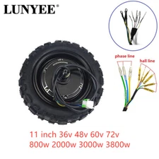11 inch 60H 36V48V60V72V 800W 2000W 3000W 3800W High Speed Hub Motor Scooter