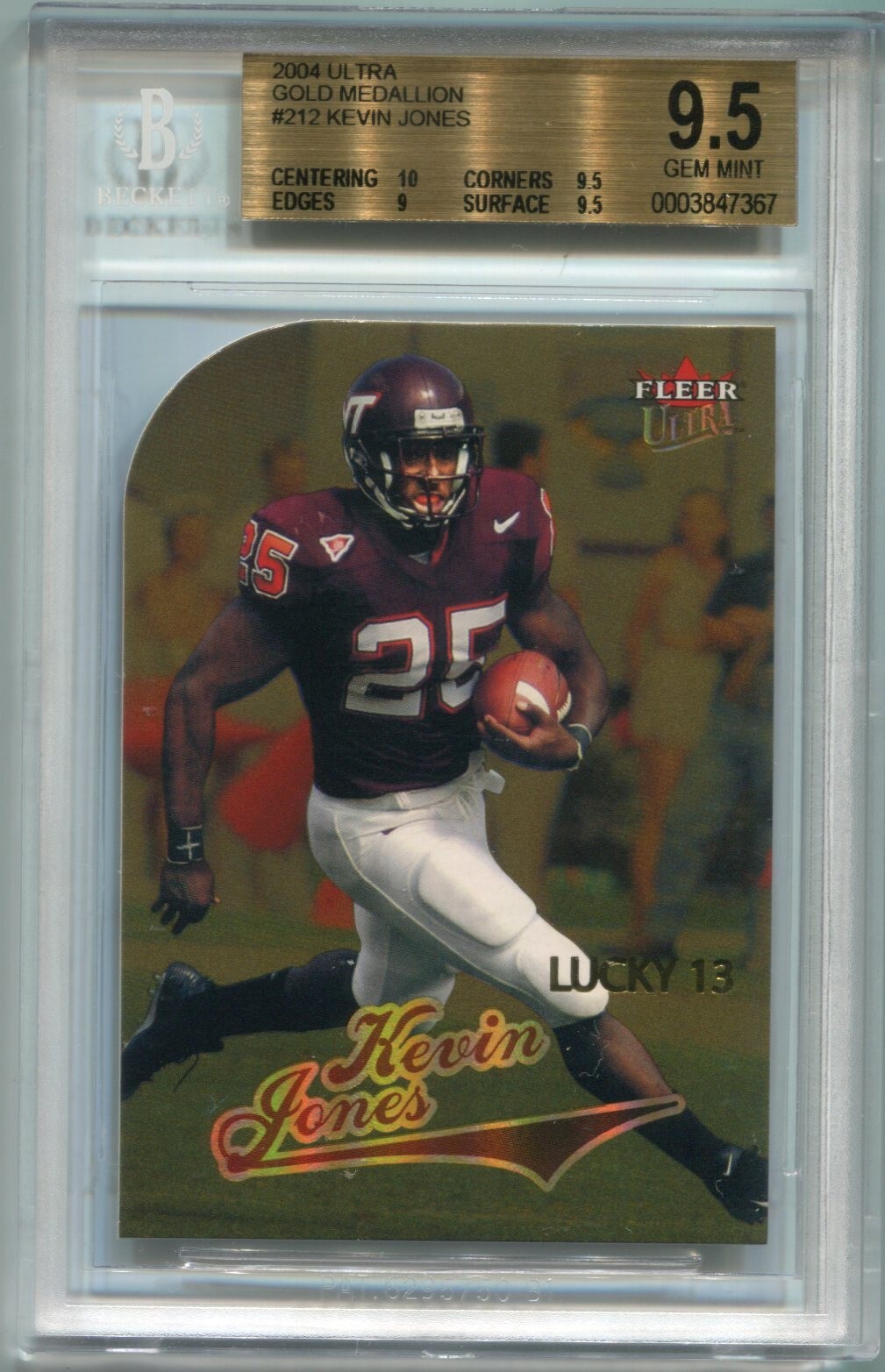 Kevin Jones Ultra Gold Medallion #212 Gold Medallion