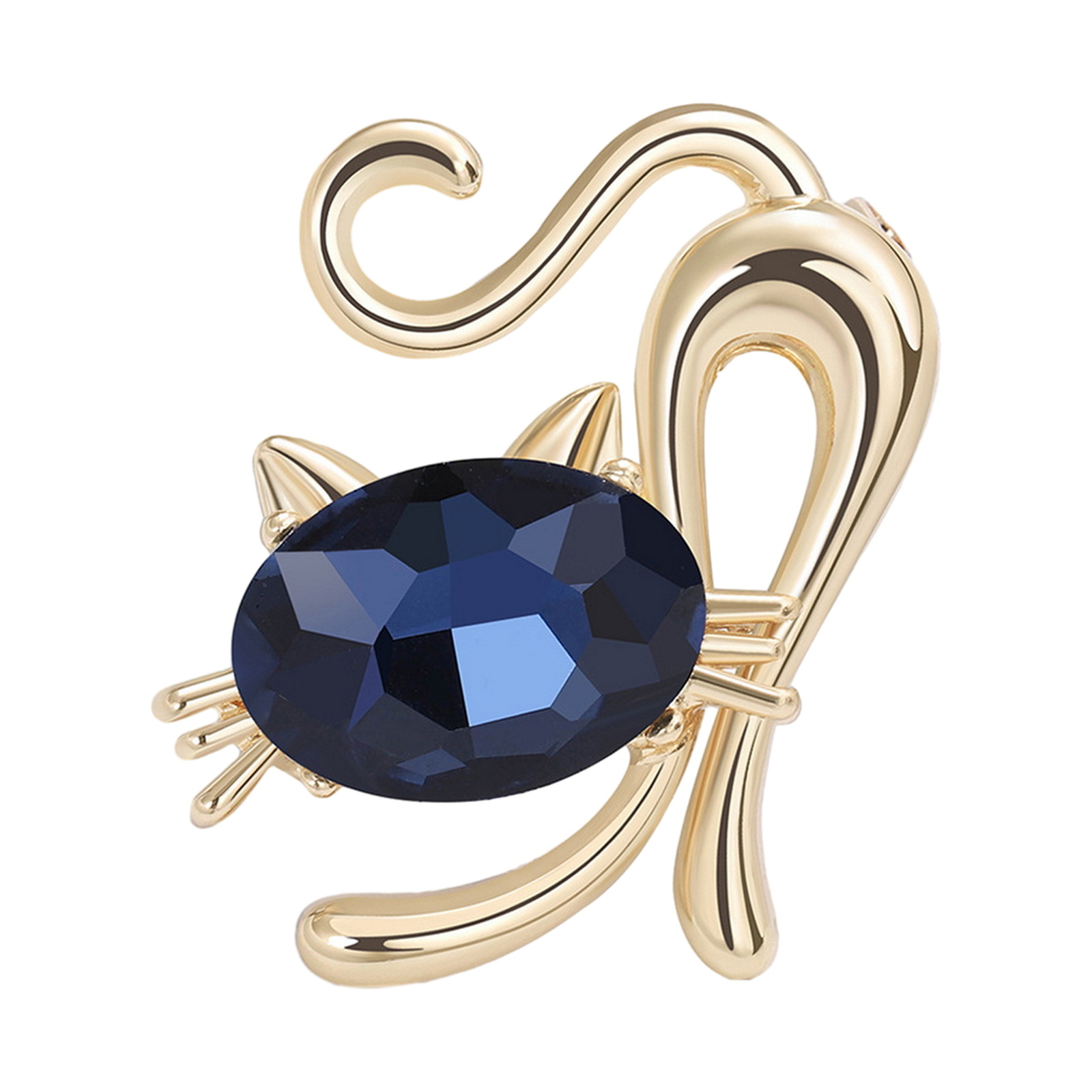 Wear-resistant Brooch Pin Cute Cat Shape Badge Sparkling Rhinestone for Shawls