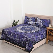 Bohemian Bed Sheet Set Soft Star Mandala Queen Size Bedding Set Indian Tapestry