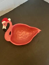 Christmas/Pink Flamingo /Shaped Serving Plate /Ceramic /12 Inches
