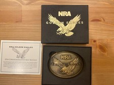NRA Golden Eagles 2014 Commemorative Belt Buckle with box