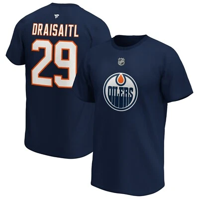 FANATICS NHL T-Shirt Edmonton Oilers Leon Draisaitl 29 navy Eishockey Trikot Jersey