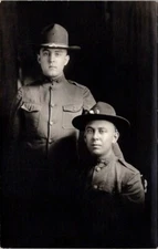 RPPC Postcard WWI Army Soldiers in Uniform with Campaign Hats c.1918-1930  20614