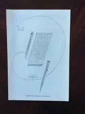 1921 vintage original ad Eversharp Pen The Wahl Company 
