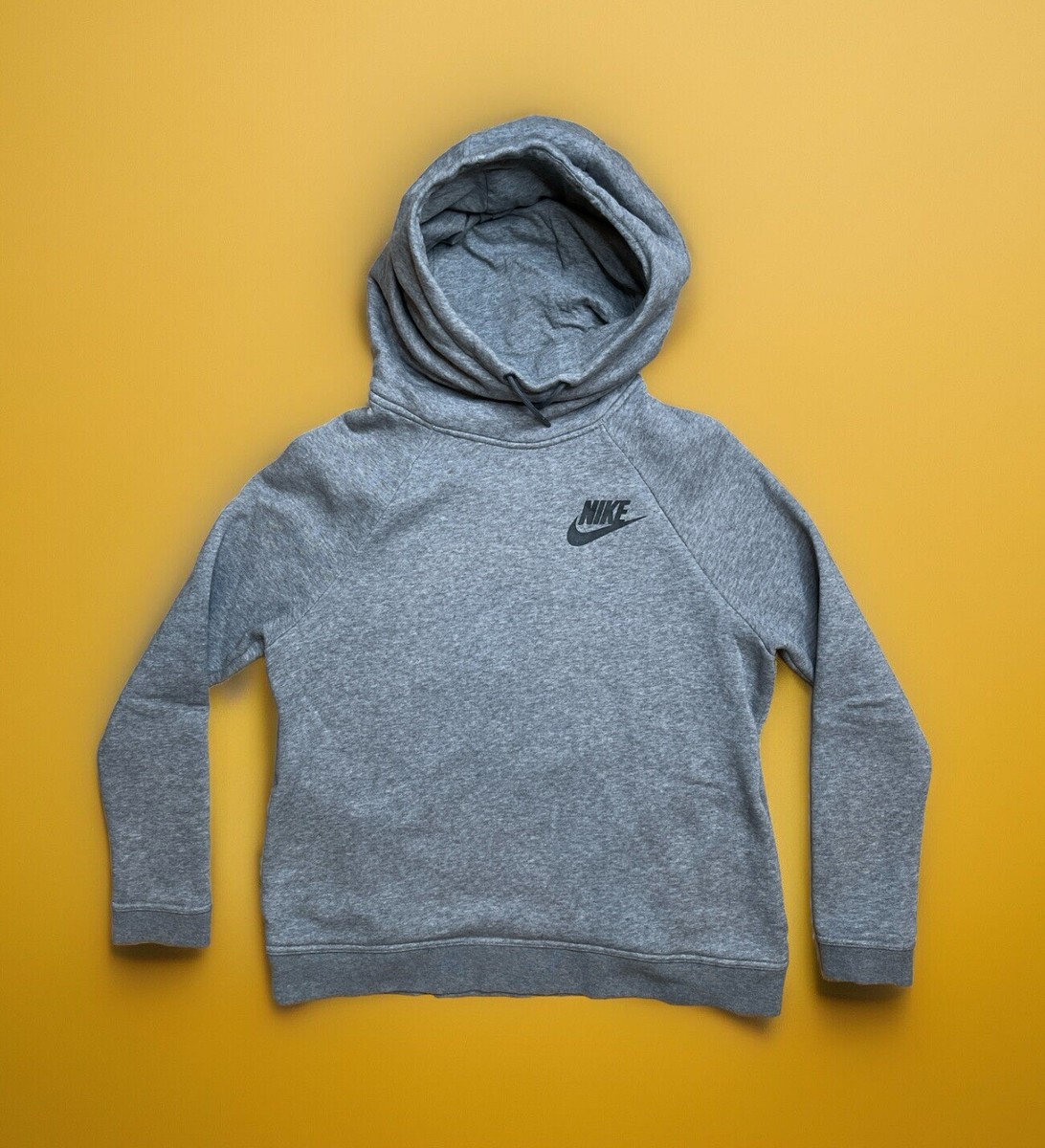 VTG Nike Women’s Gray Raglan Sleeve Cowl Neck Pullover Heavy Fleece Hoodie,  Sz M