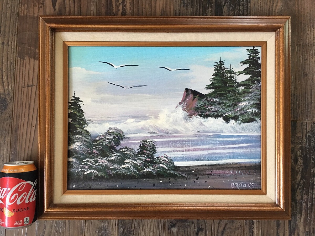 【F4号】good blue(spelling) 油絵 oil painting Original Vintage Oil Painting Signed Framed - Etsy