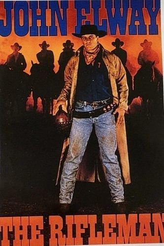 JOHN ELWAY "The Rifleman" Costacos Brothers Poster Vintage 1988 DENVER BRONCOS