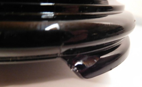 c1930 Art Déco Altopiano base vetro ametista nero per ciotola o vaso, buone dimensioni - Foto 4 di 6