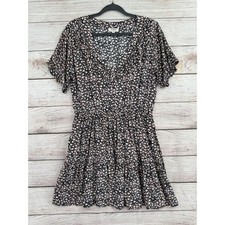 Umgee USA Floral A-Line Mini Dress Women's Size Large Navy Blue/Pink/Green