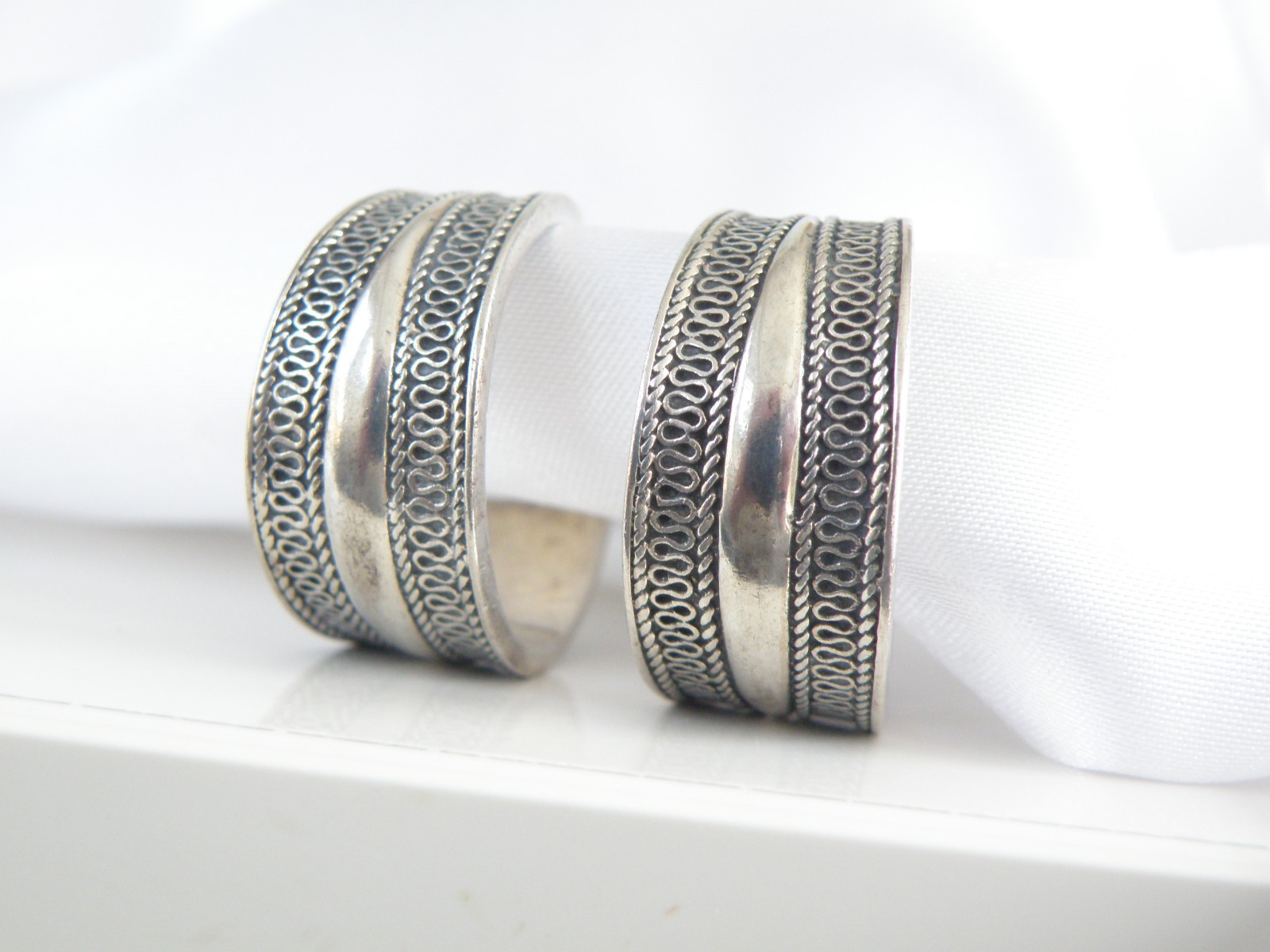 Vintage Solid Sterling Silver 925 Unique Weave Ho… - image 13