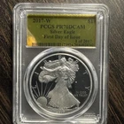 2017 W PROOF SILVER EAGLE PCGS PR70 DCAM-Gold FDOI Label - only 2017 worldwide.