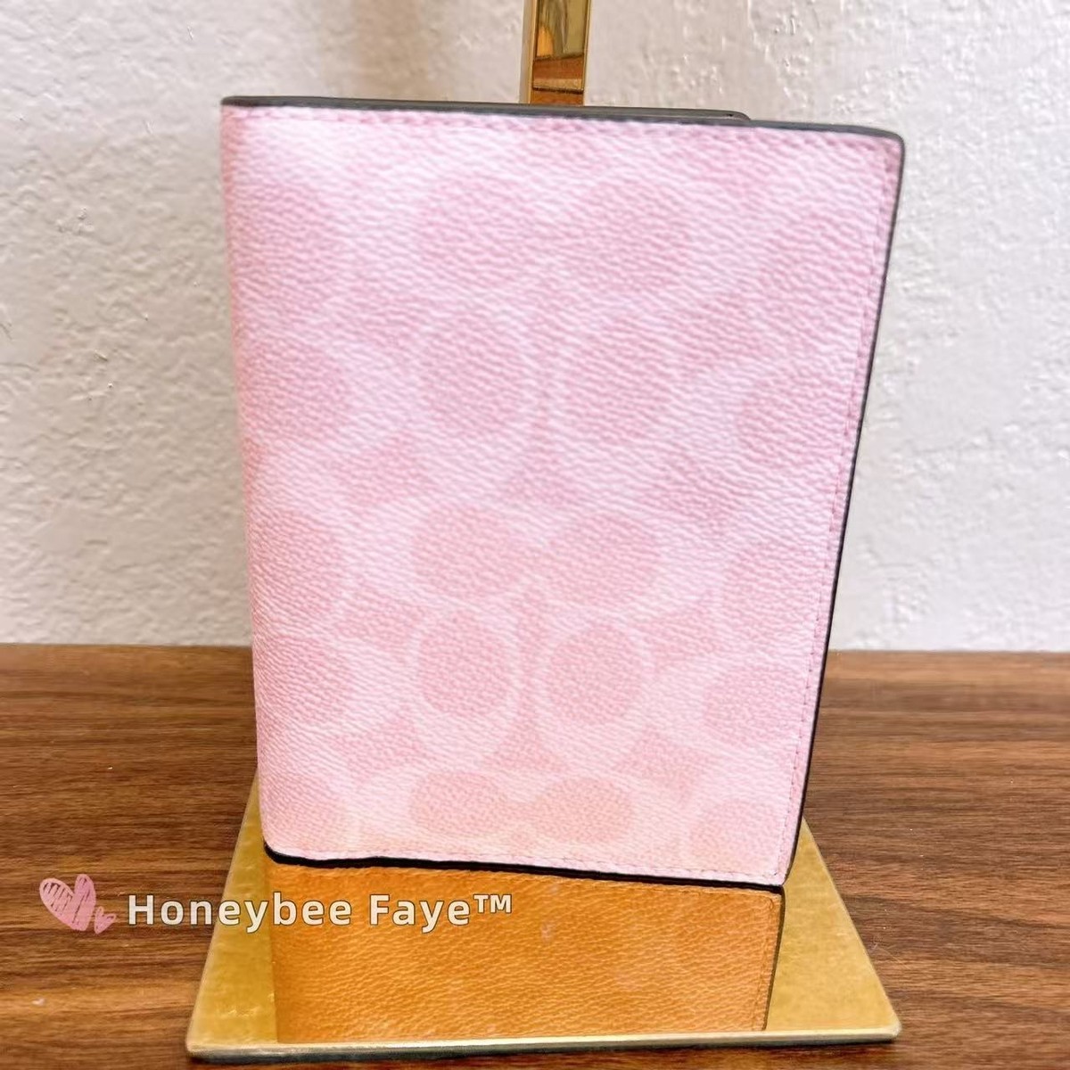 NWT Coach CW170 Passport Card Case In Signature Canvas Powder Pink