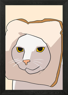 Brot Katze Gerahmtes Wandbild Poster Leinwanddruck Bild