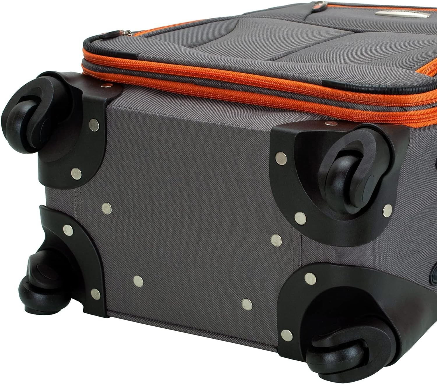 Rockland Pasadena Expandable Softside Luggage Spinner 20" Carry on Gray