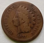 1873 Indian Head Cent Open 3 - Good+/VG Details, Better Date Penny 1C coin