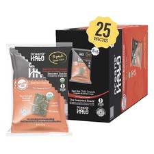 Crispy Organic Roasted Seaweed Snack Red Hot Chili Flavor 25 Pack Nori Sheets
