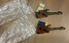 American Bandstand Club Grill Pinbacks NEVADA & INDIANA PIN Guitar Pins LOT OF 2
