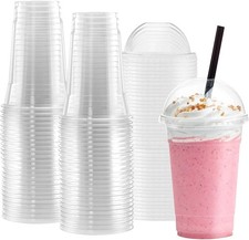 Reusable Smoothie Cups with Domed Lid Bubble Tea Cold Drink Cups