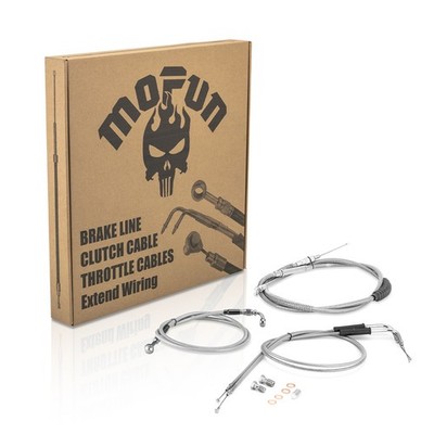 Stainless Steel Brake Clutch Throttle Cable For HD Softail 16''-18'' Bar w/Non-ABS