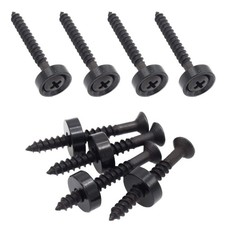 8pcs Black Guitar Neck Ferrules Bushings with Screws