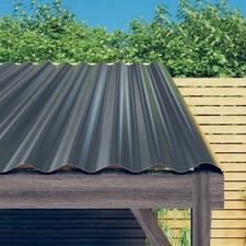 WALPLUS Roof Panels 12pcs Steel Anthracite 60x36cm Metal Roofing Sheets