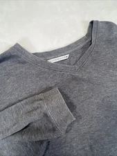 Cutter & Buck Men's Gray 100% Cotton V-neck Pullover Sweatshirt Sweater Sz 2XL