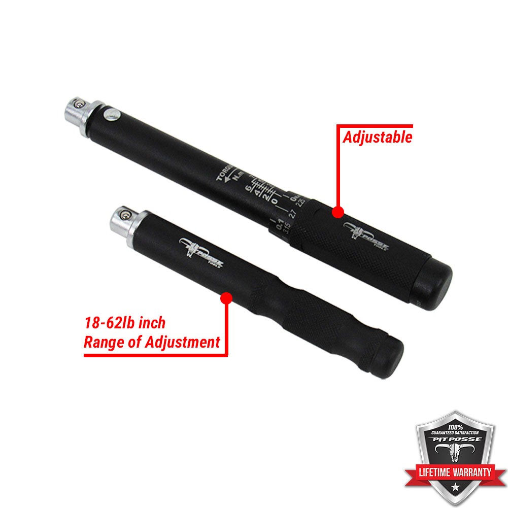 Pit Posse Motorcycle Wheel Spoke Torque Wrench Adjustable V2 Key Universal Set
