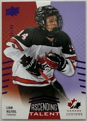 Liam Kilfoil 2025 Team Canada Juniors Ascending Talent #AT-13 Purple /49 (RC)