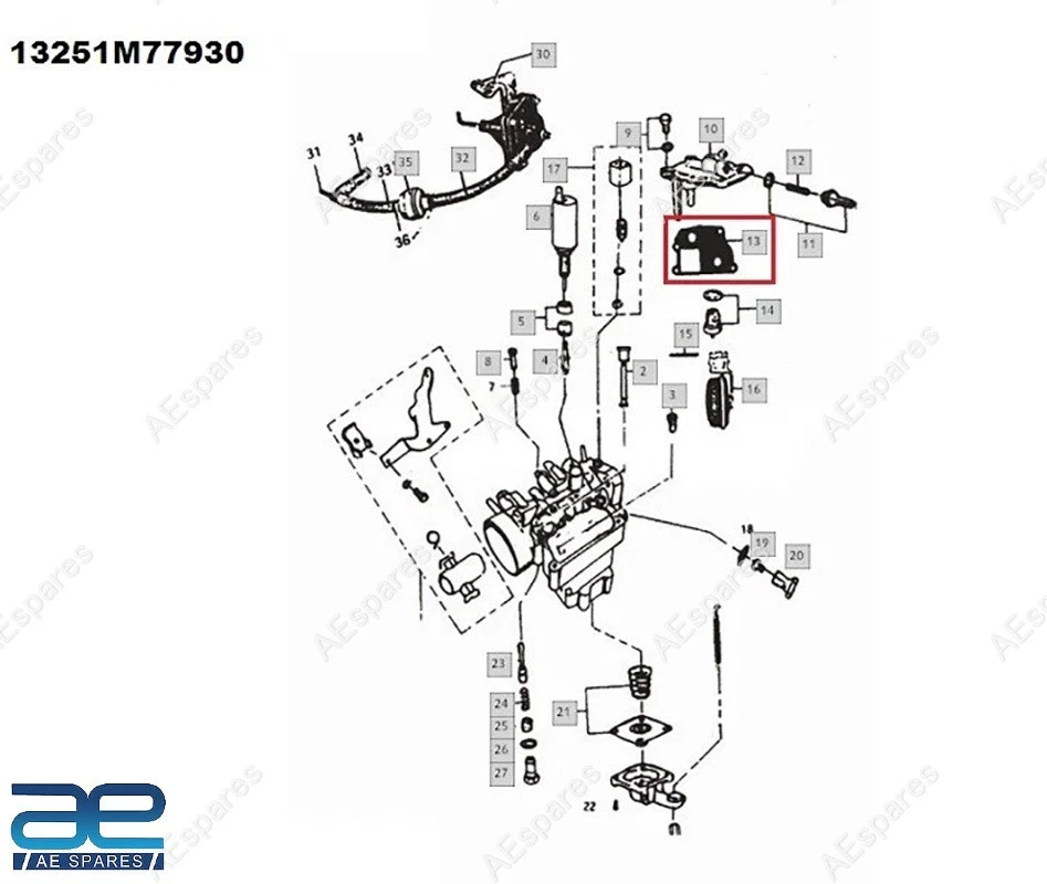 Float Chamber Cover Gasket For Suzuki Omni Van 1984-2005 13251M77930 view 2
