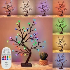 RGBW Cherry Blossom Tree, Light up Bonsai Tree 36 Color-Changing LED, Lit Spi...
